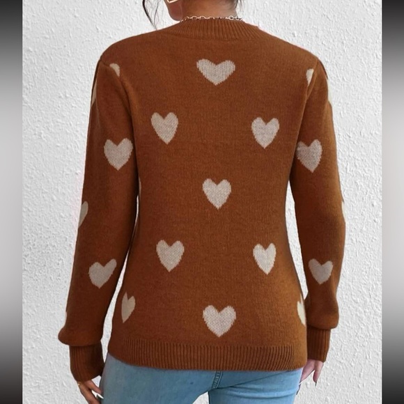 Cozy hearts print sweater top - Picture 2 of 6